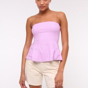 Abercrombie & Fitch Lilac Strapless Blouse